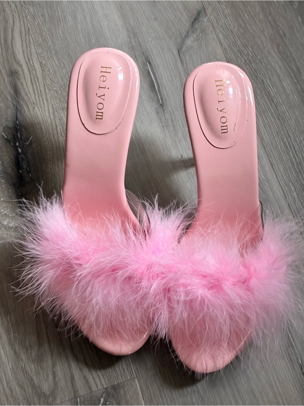Pink Feather Kitten Heels